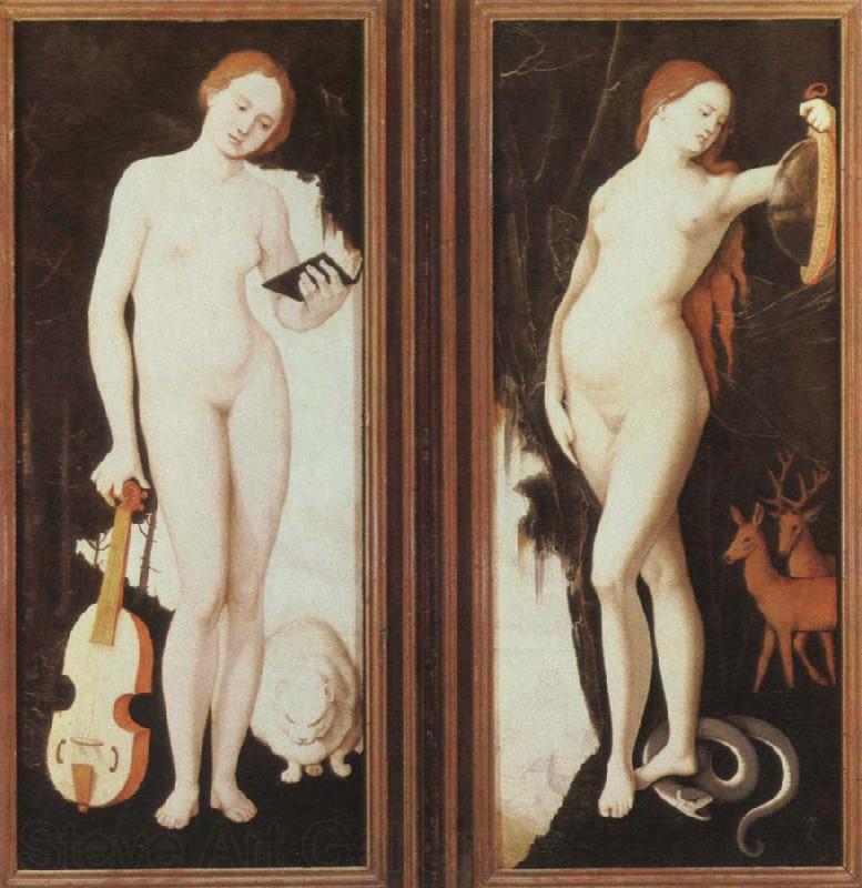 Hans Baldung Grien allegories of music and prudence Norge oil painting art